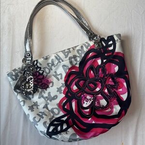 Rare! Coach Poppy Bella Graffiti Glam Tote  XL 14735